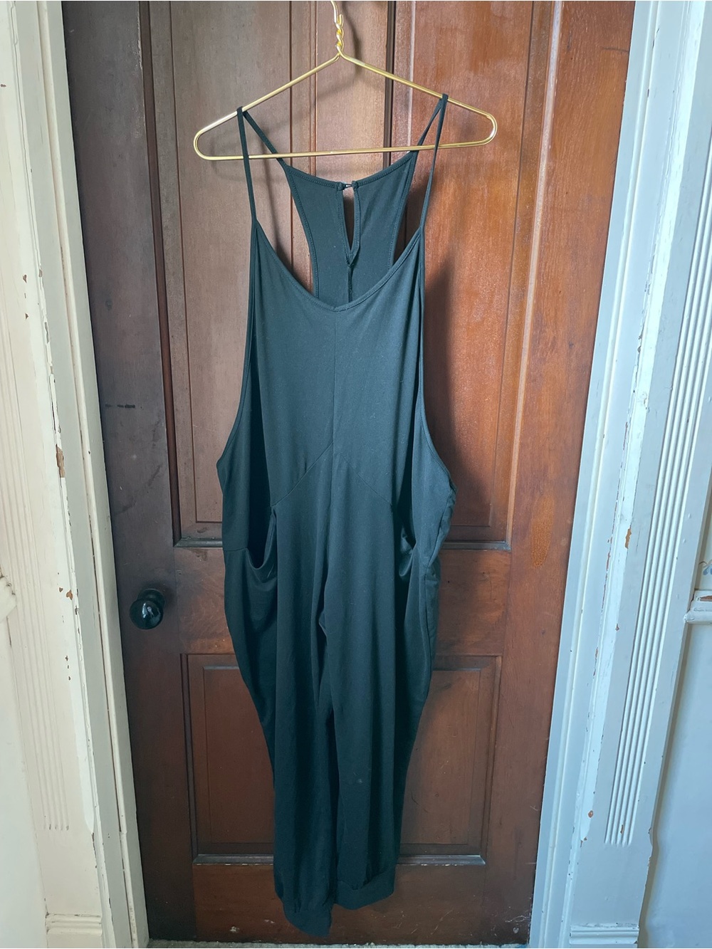 Women's 2XL spaghetti strap black jumpsuit